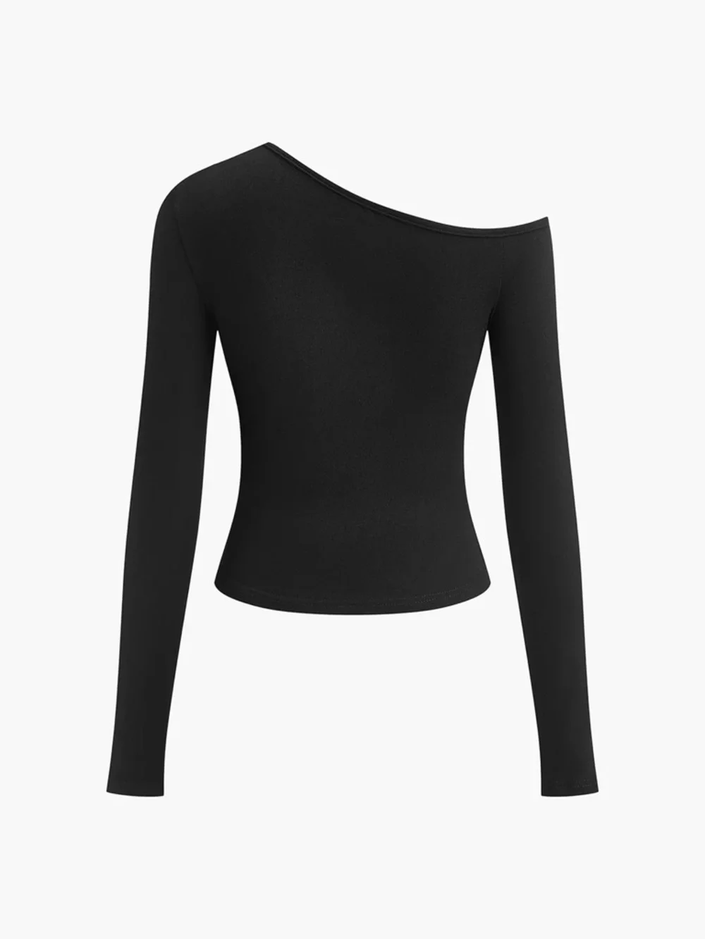 Off-Shoulder Black Long-Sleeve Top - Picture 2 of 3